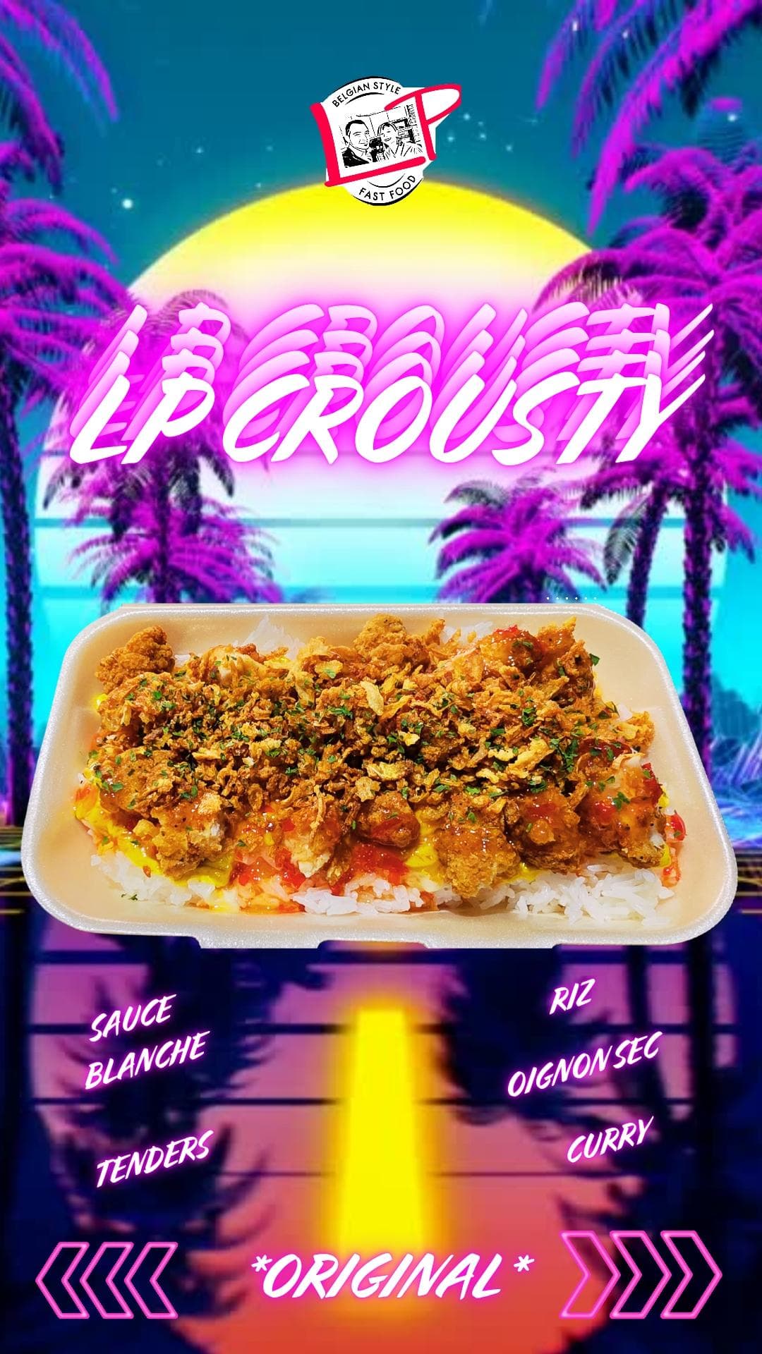Base de riz avec sauces et tenders de poulet